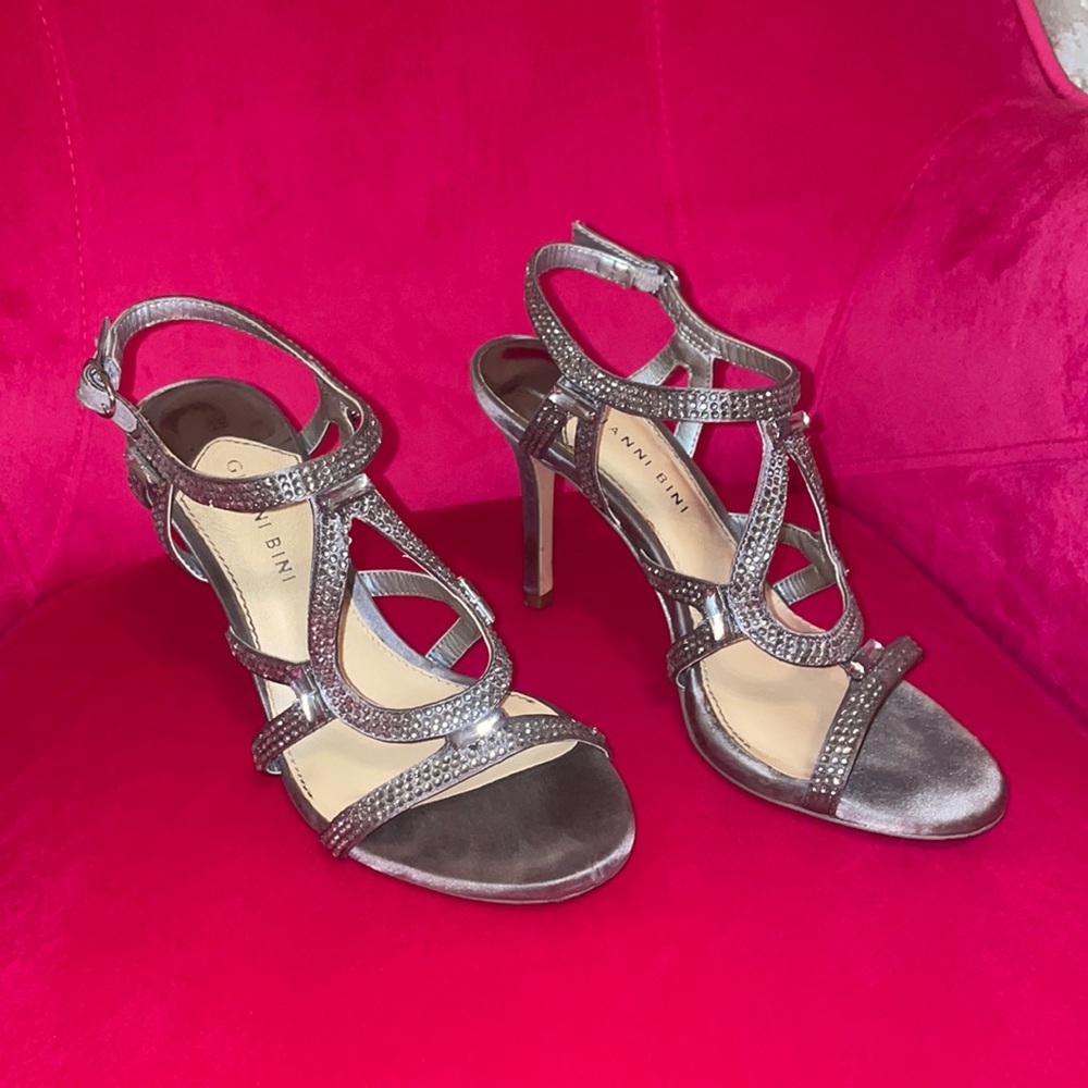 Silver Rhinestone heels